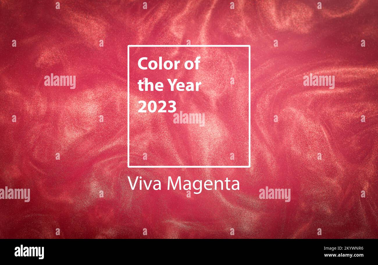Color of the year 2023 background. Magenta new trend color on red purple abstract paint background. High quality photo Stock Photo