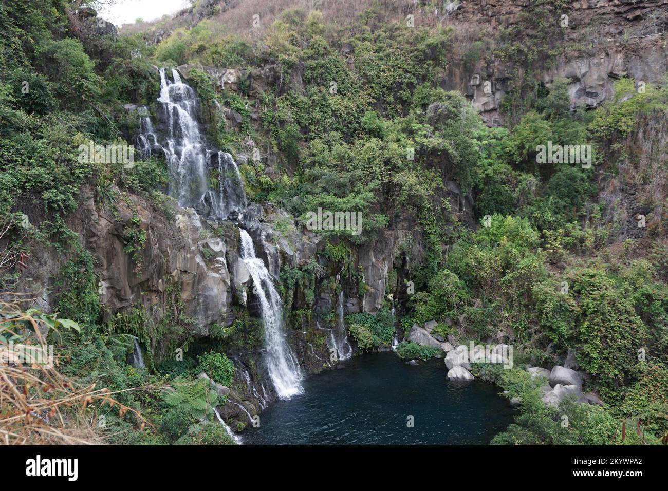 Bassin Des Aigrettes Waterfall On The Tropical Island Of La Réunion