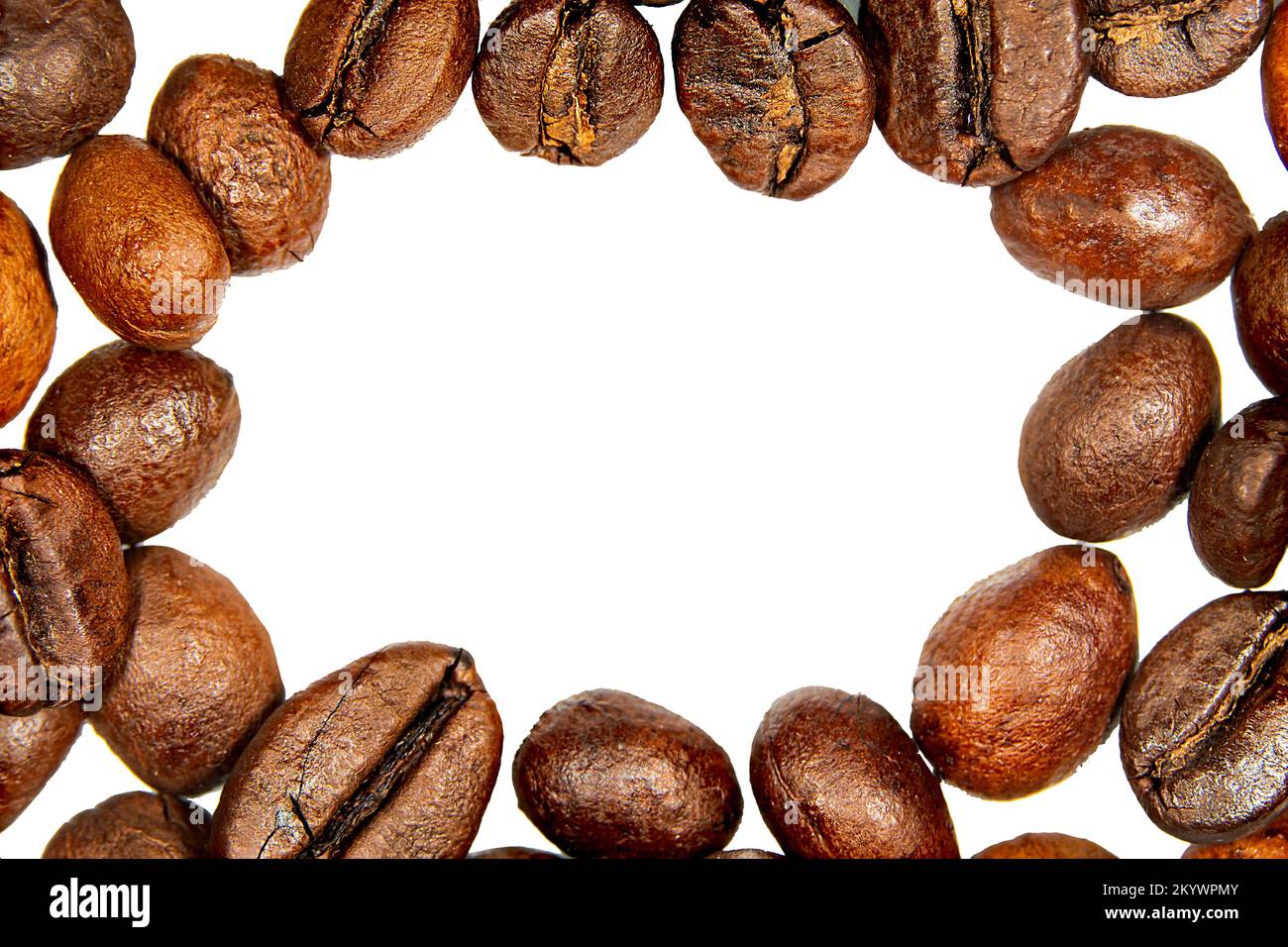 Coffee beans isolated on a white background close-up Stock Photo