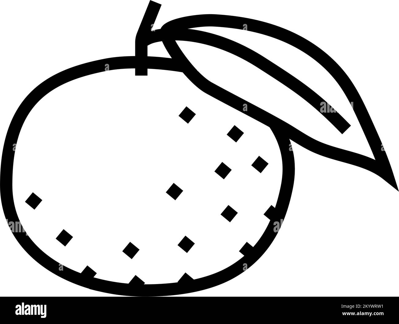 mandarin orange line icon vector illustration Stock Vector Image & Art