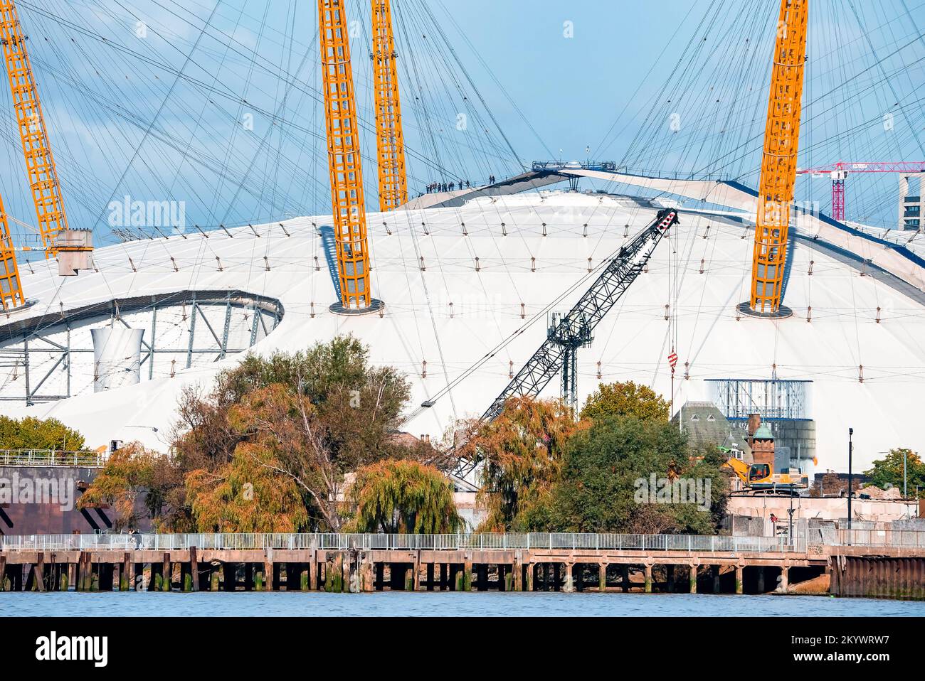 Close up view of the Millennium Dome in London, England. Stock Photo