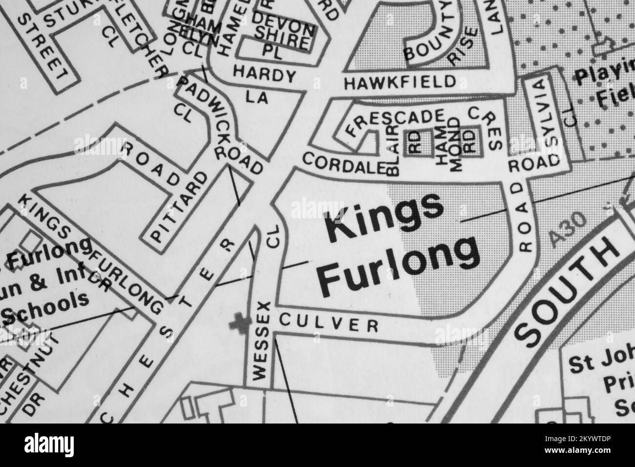 Kings Furlong village in Hampshire, United Kingdom atlas map town name