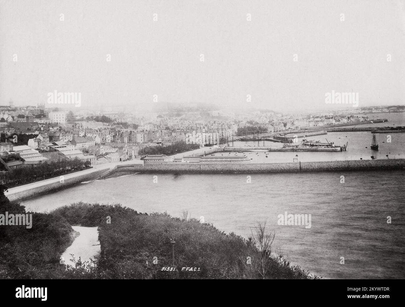 Vintage photograph - 1892 - St Peter's Port, Guernsey, Channel Islands Stock Photo