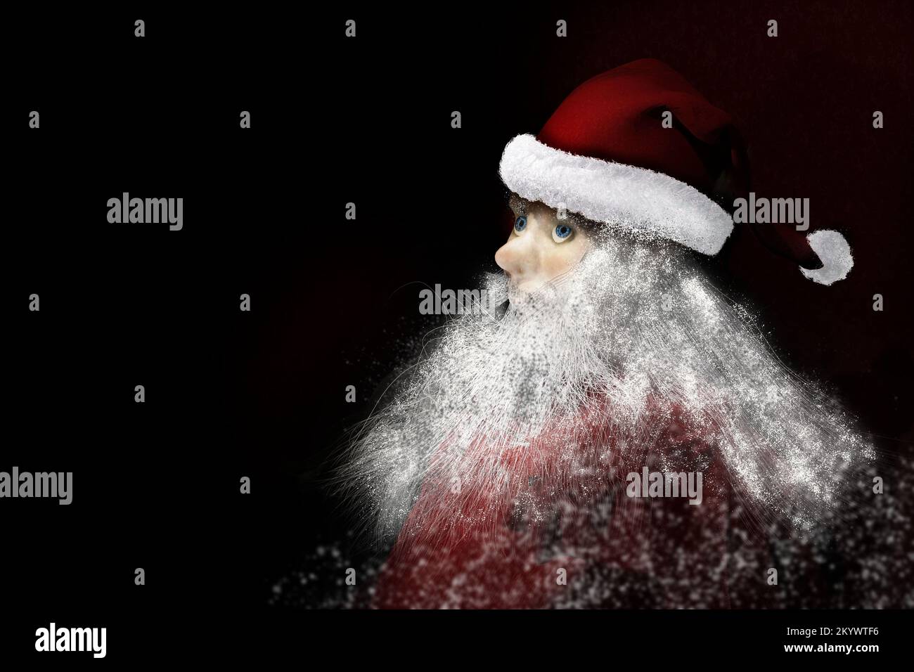 Santa Claus portrait isolated on black background Stock Photo - Alamy