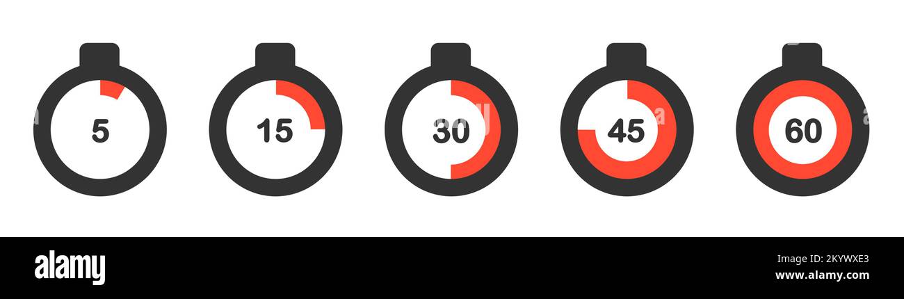 Timers set on white background. Web timer icon. Vector illustration  Stock Vector