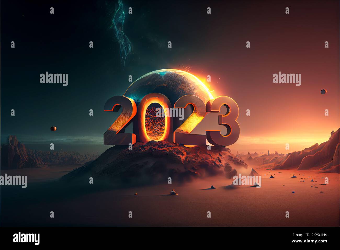 3D render of Happy new year 2023 background. New Year concept. Symbol of  starting and welcome happy new year 2023 Stock Photo - Alamy