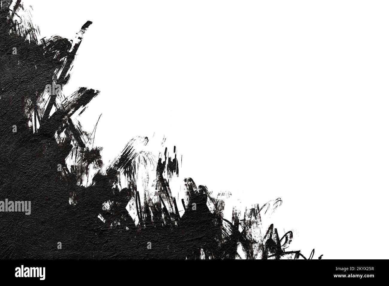 Ink splashes isolated on white background. Stock Photo