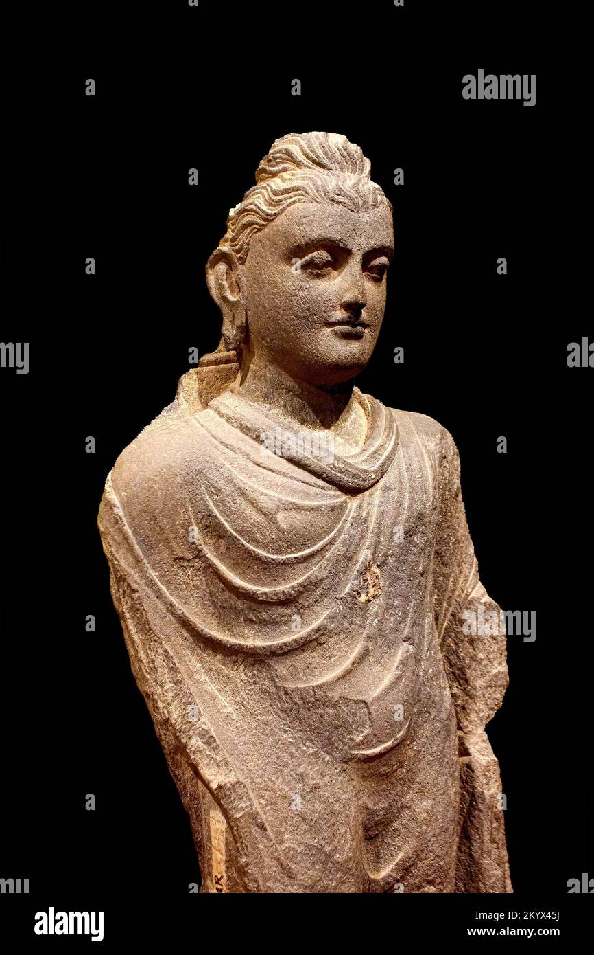 Ancient statue of Buddha Stock Photo