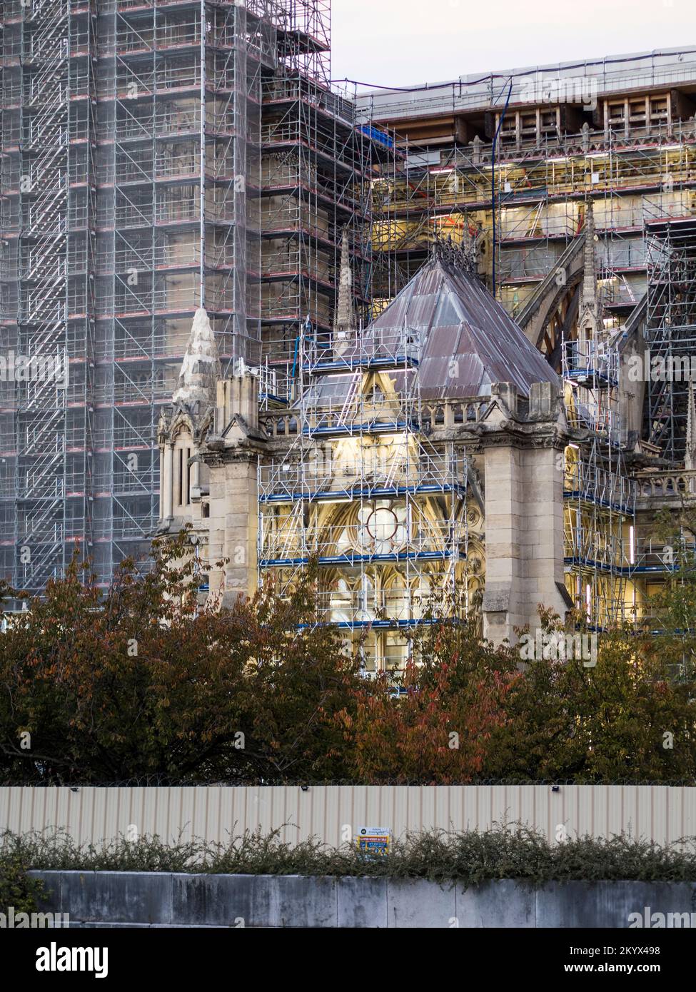 Rebuilding of Notre Dame ,Île de la Cité, Paris, France, Europe, EU. Stock Photo