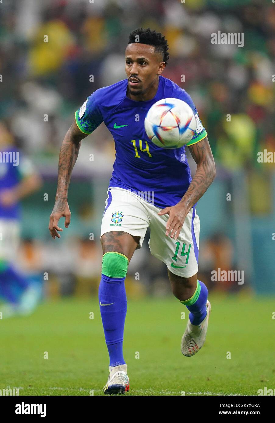 Brazil's Eder Militao during the FIFA World Cup Group G match at the Lusail Stadium in Lusail, Qatar. Picture date: Friday December 2, 2022. Stock Photo
