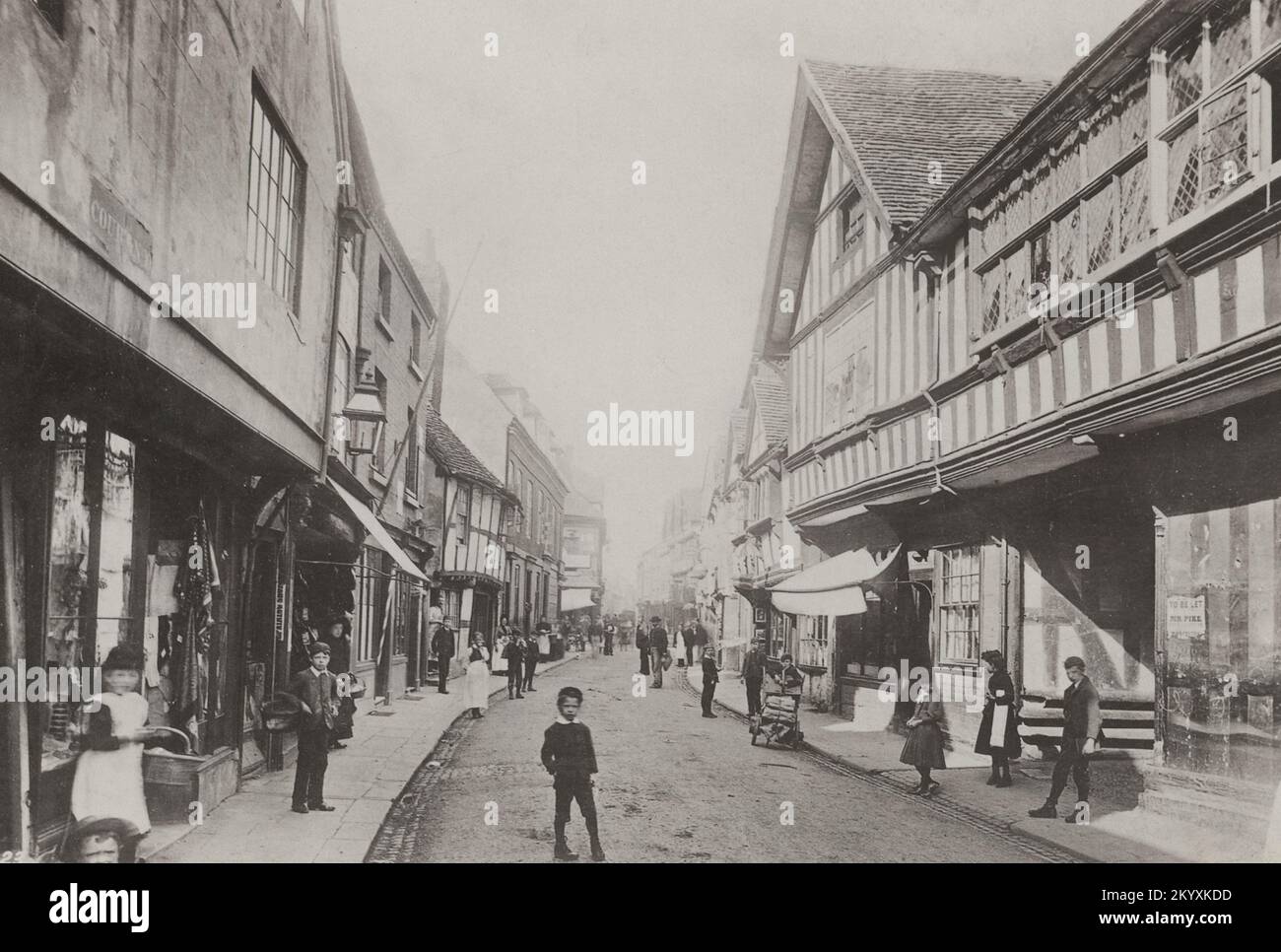 Vintage photograph 1893 Friar Street, Worcester, Worcestershire