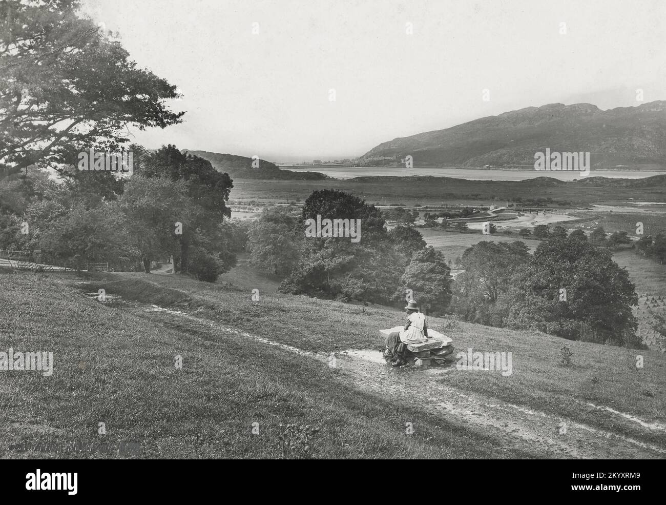 Vintage photograph - 1888 - Mawddach Valley, Arthog, Gwynedd, Wales Stock Photo