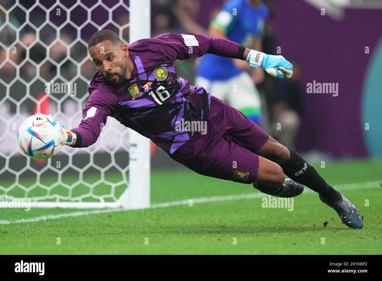 Devis Epassy of Cameroon during the FIFA World Cup Qatar 2022 match