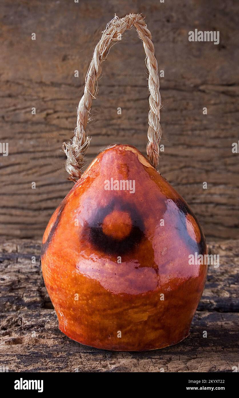 The gourd (cabaça) is a hard-shelled fruit cultivated in the north and northeast of Brazil generally used as a decoration object or musical instrument. Stock Photo