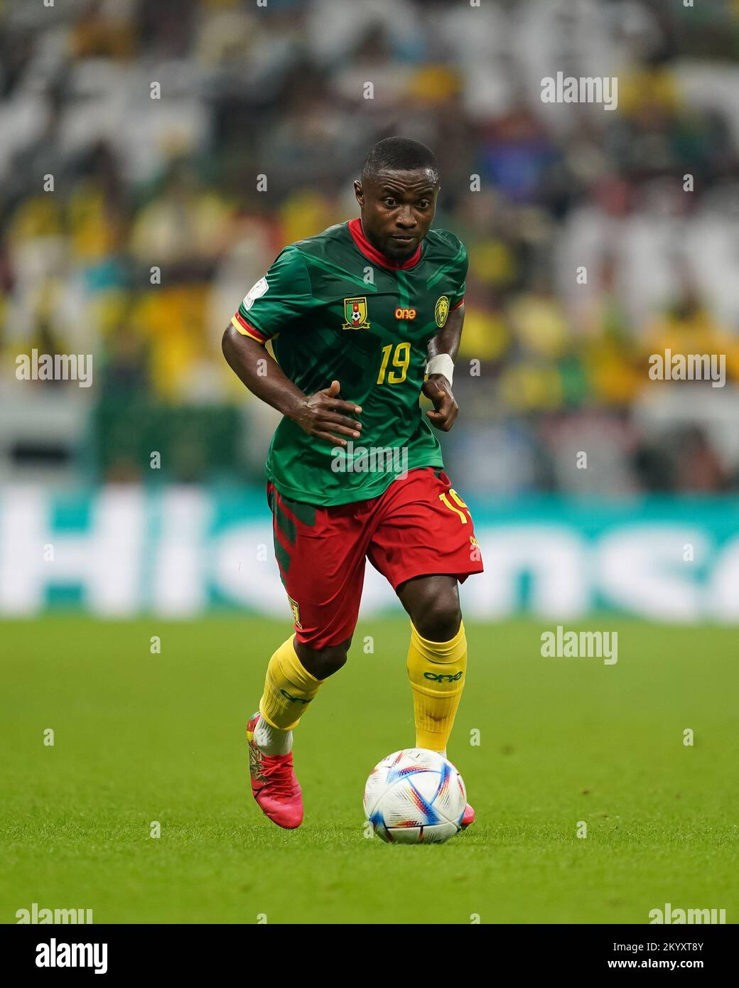 Lusail, Qatar. 02nd Dec, 2022. Lusail Stadium LUSAIL, QATAR - DECEMBER 2: Player of Cameroon Collins Fai drives the ball during the FIFA World Cup Qatar 2022 group G match between Brazil and Cameroon at Lusail Stadium on December 2, 2022 in Lusail, Qatar. (Photo by Florencia Tan Jun/PxImages) (Florencia Tan Jun/SPP) Credit: SPP Sport Press Photo. /Alamy Live News Stock Photo
