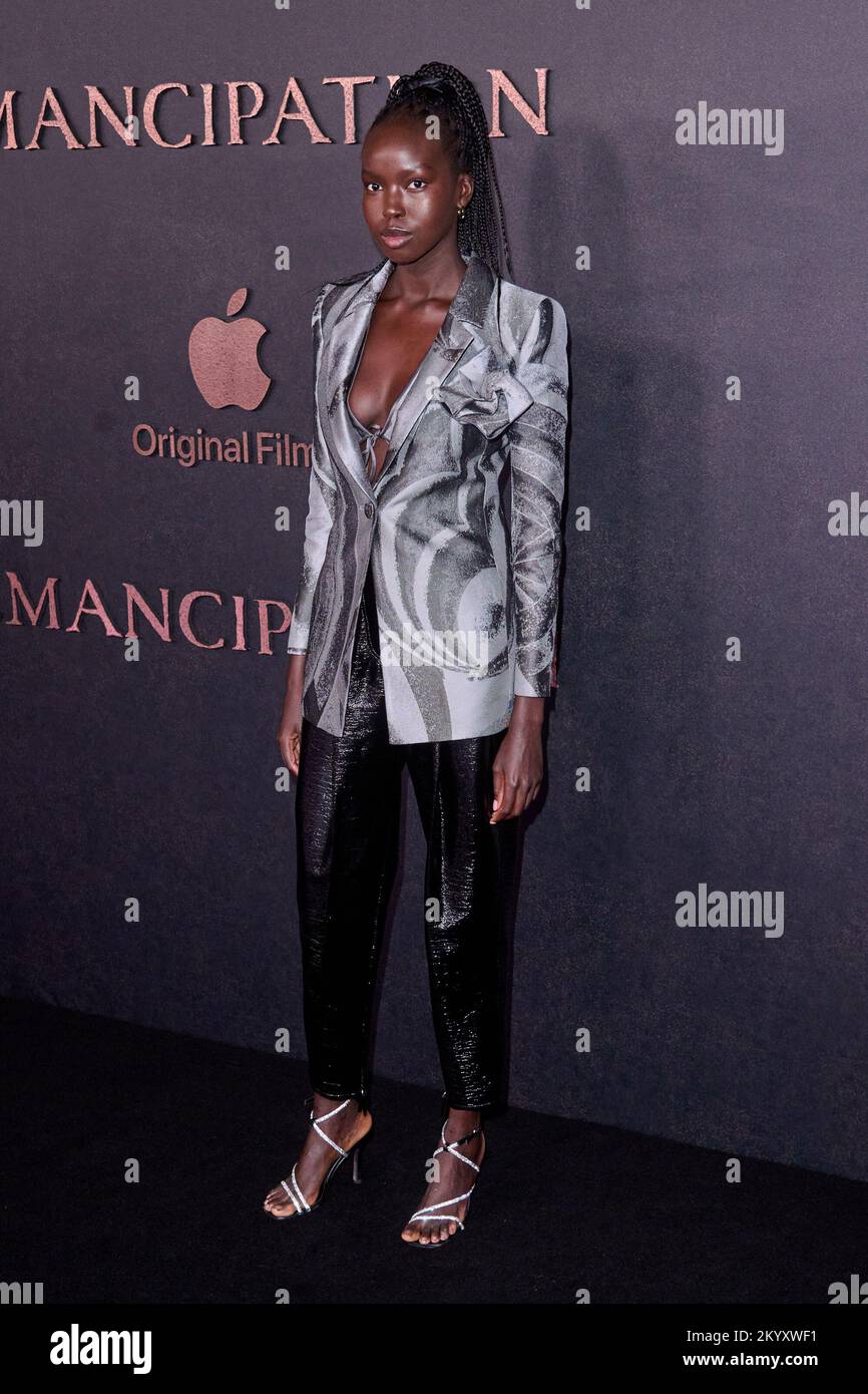 London, UK . 2 December, 2022 . Ajok Madel pictured at the European Premiere of  -  Emancipation  held at the VUE Cinema Leicester Square. Credit:  Alan D West/EMPICS/Alamy Live News Stock Photo
