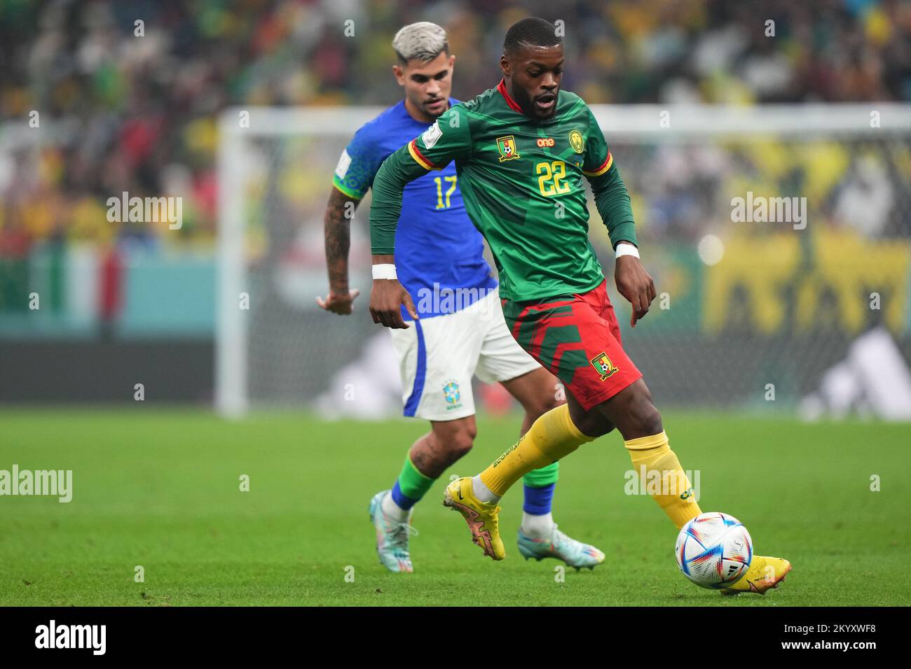 Olivier Ntcham of Cameroon during the FIFA World Cup Qatar 2022 match