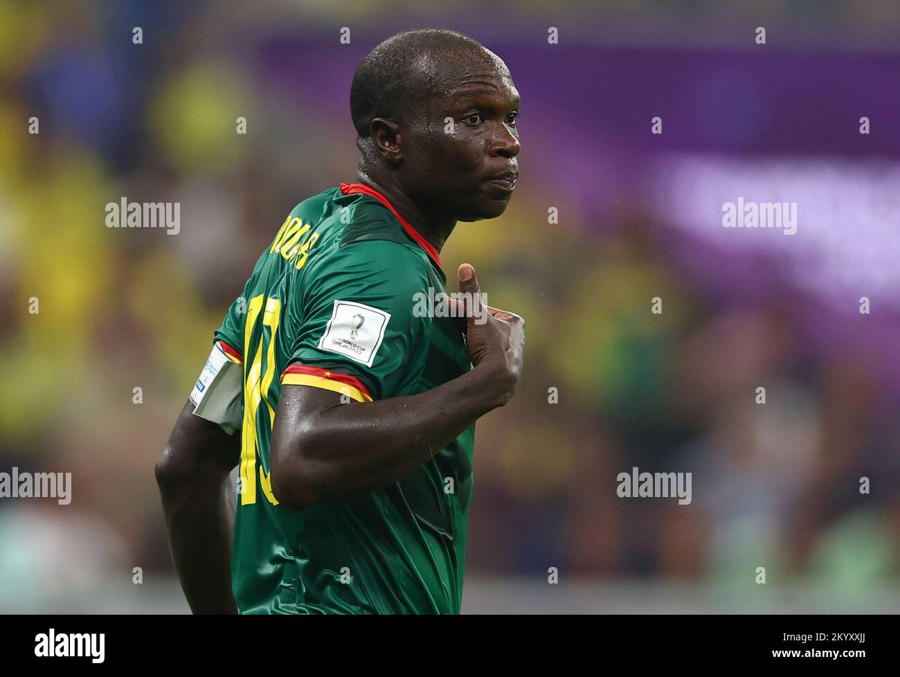 Doha, Qatar, 2nd December 2022.  Vincent Aboubakar of Cameroon during the FIFA World Cup 2022 match at Lusail Stadium, Doha. Picture credit should read: David Klein / Sportimage Credit: Sportimage/Alamy Live News Stock Photo