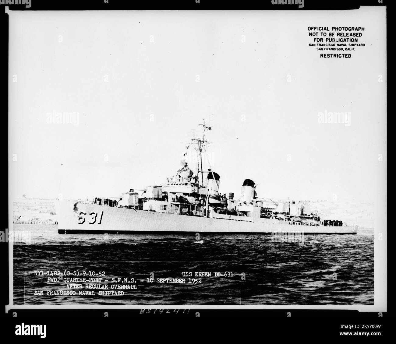 DD-631 Erben , Ships, Naval Vessels, Boats, Naval History, Navy Stock Photo