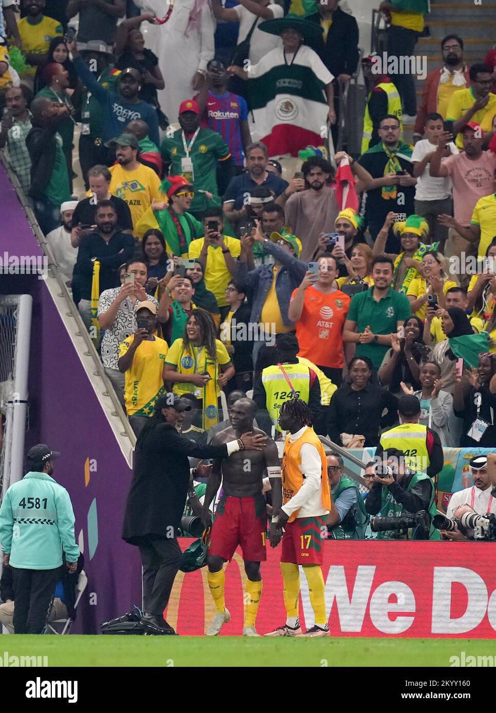 Cameroon's Vincent Aboubakar celebrates scoring their side's first goal