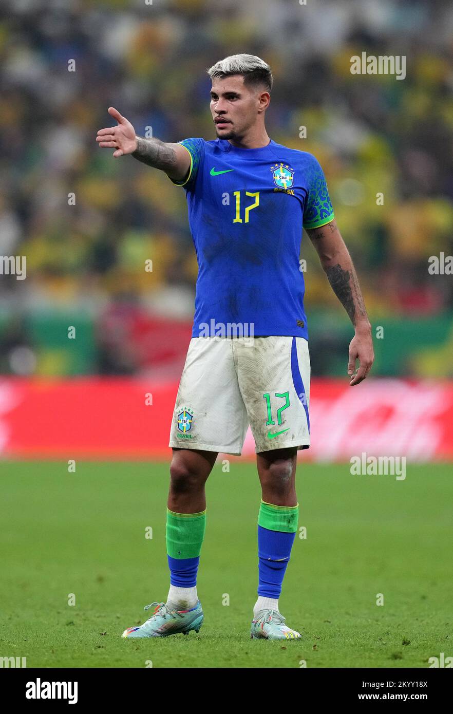 Brazil s Bruno Guimaraes During The FIFA World Cup Group G Match At The Brazil s Bruno Guimaraes During The FIFA World Cup Group G Match At The