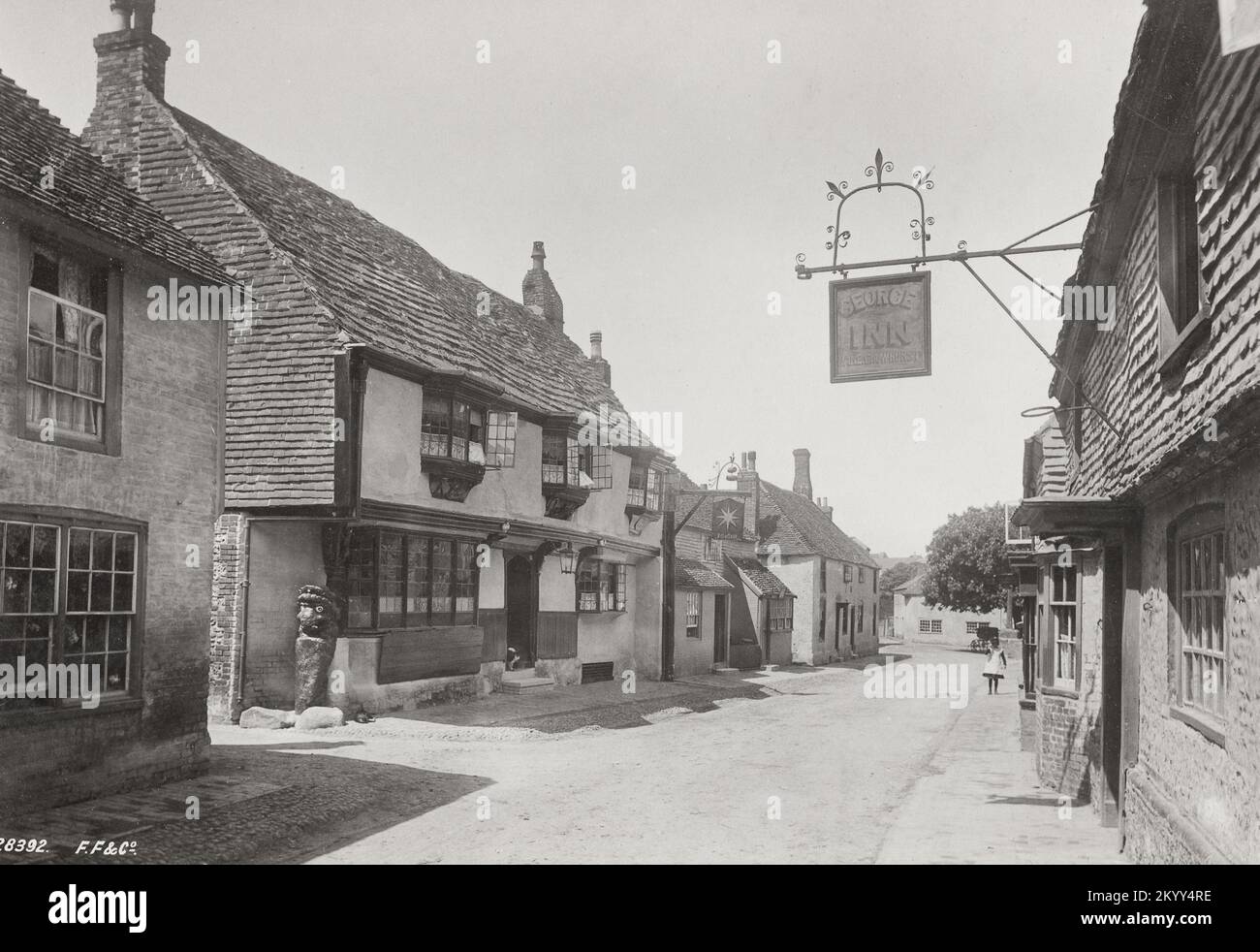 Vintage photograph 1891 Street with The Inn and The Star Inn