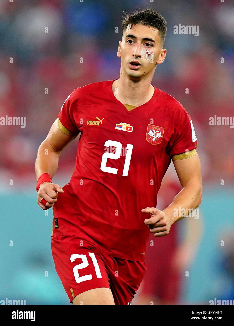 Serbia's Filip Djuricic during the FIFA World Cup Group G match at Stadium 974 in Doha, Qatar. Picture date: Friday December 2, 2022. Stock Photo