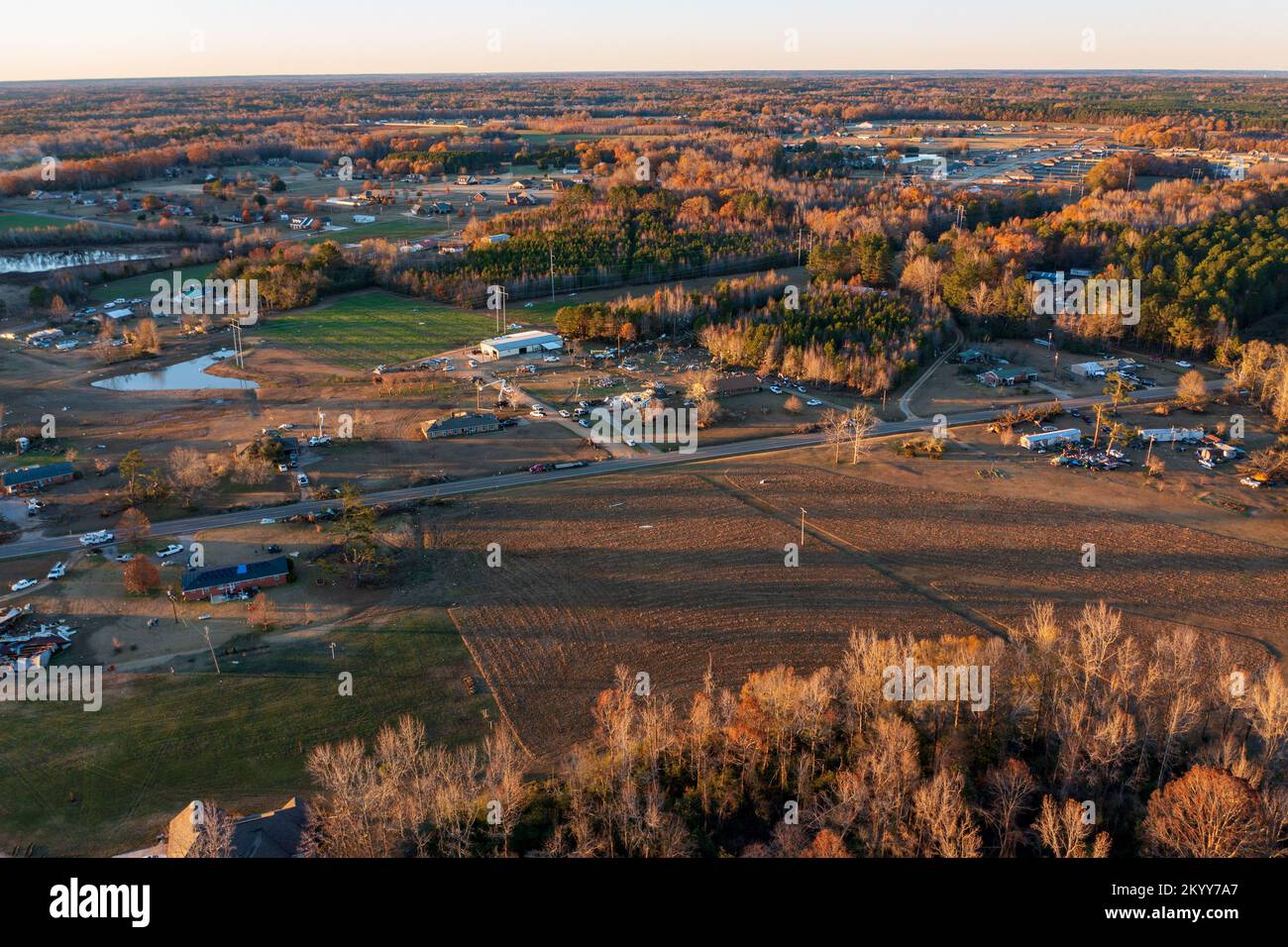 Steens, MS November 30, 2022 Tornado damage aftermath to homes and
