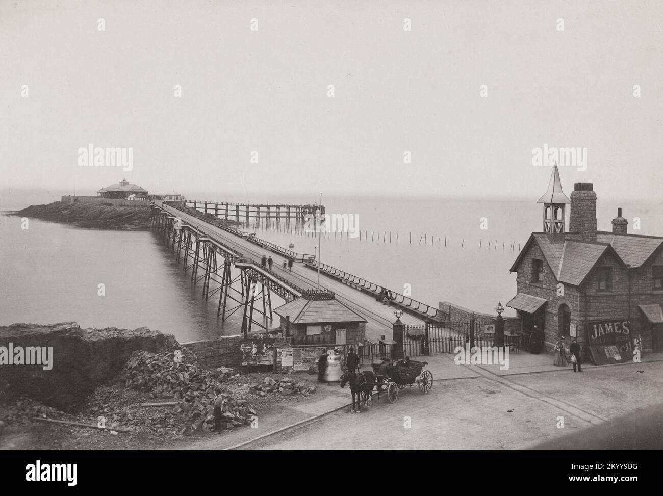 Vintage photograph - 1888 - Weston-super-Mare Pier, North Somerset Stock Photo