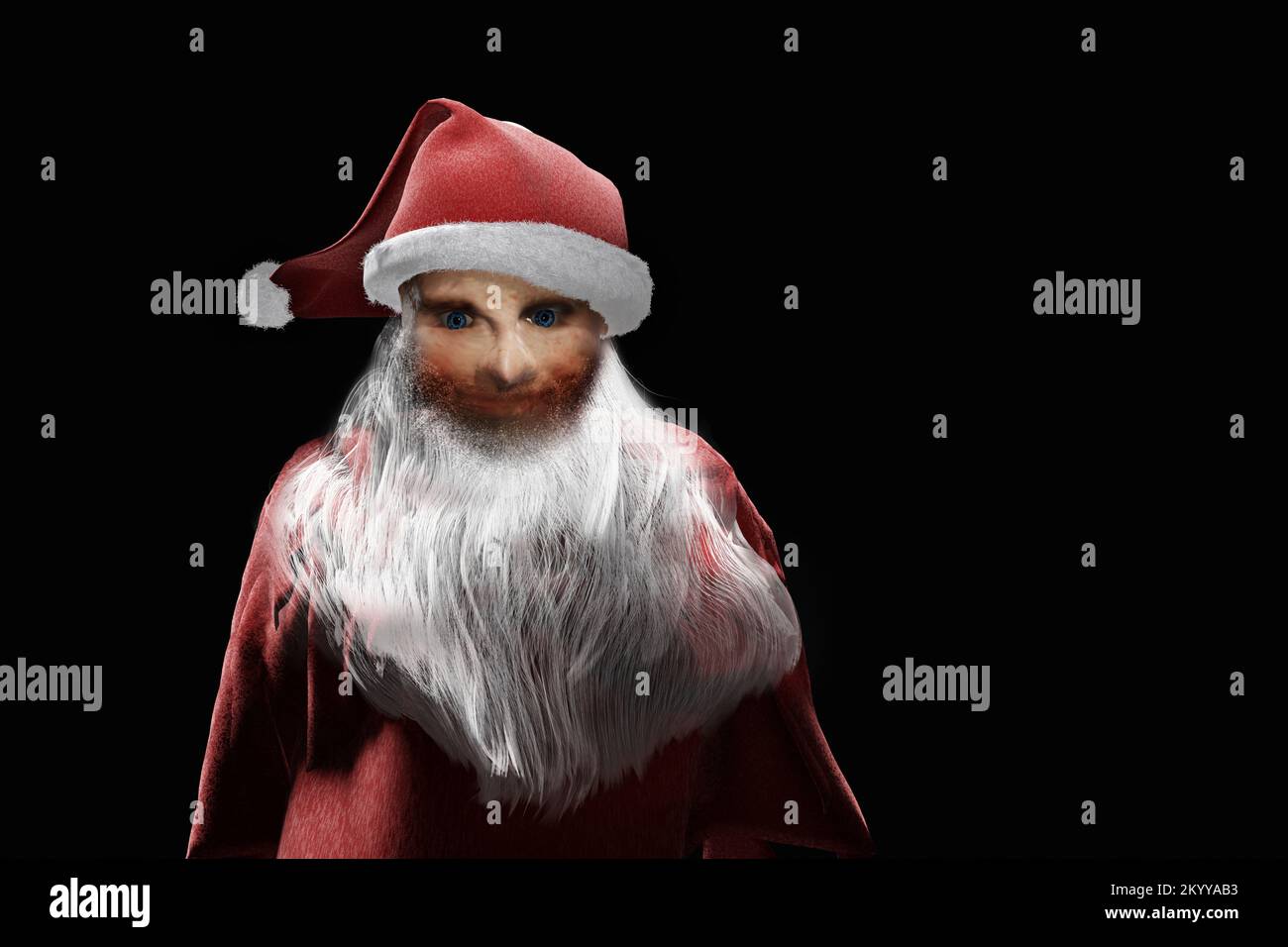 Santa Claus portrait isolated on black background Stock Photo - Alamy