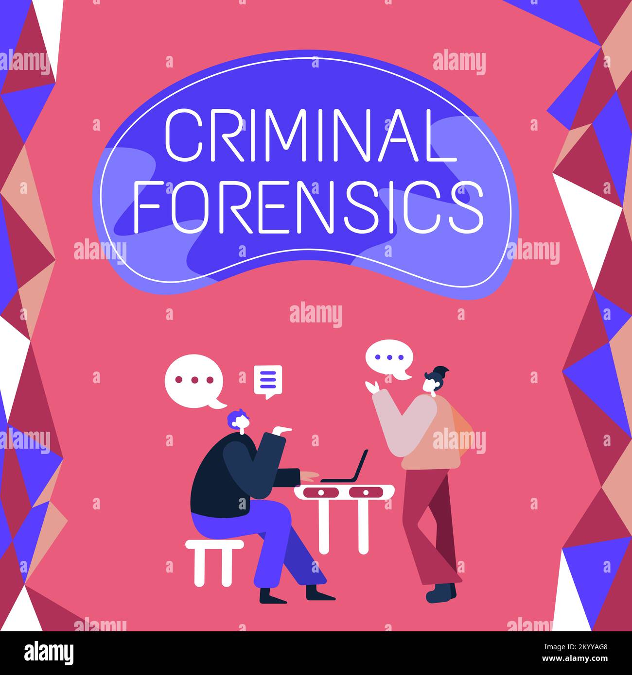 Hand writing sign Criminal Forensics. Concept Federal Offense