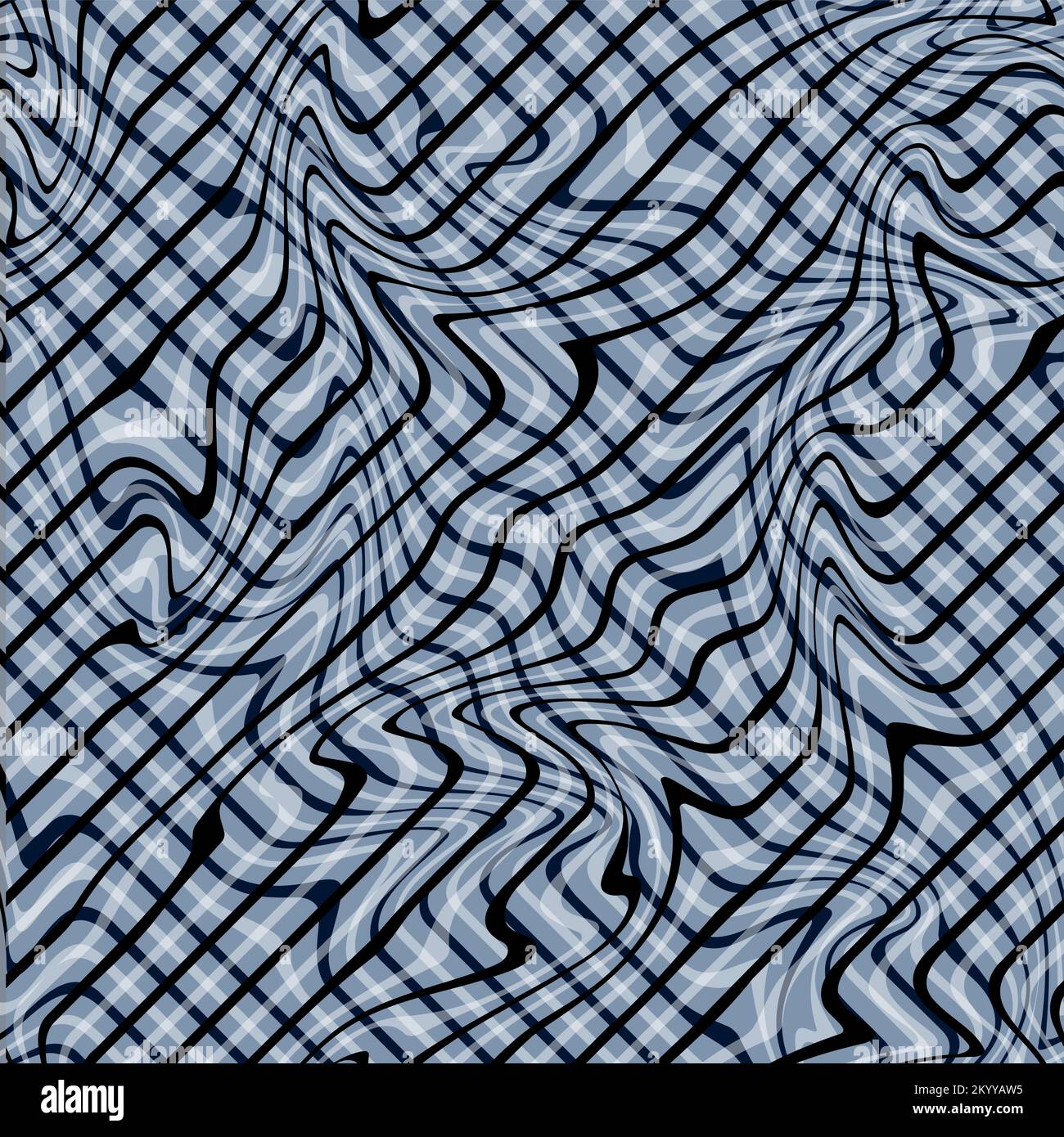 Abstract Illustration of Wave Stripes on Black and Gray Background with ...