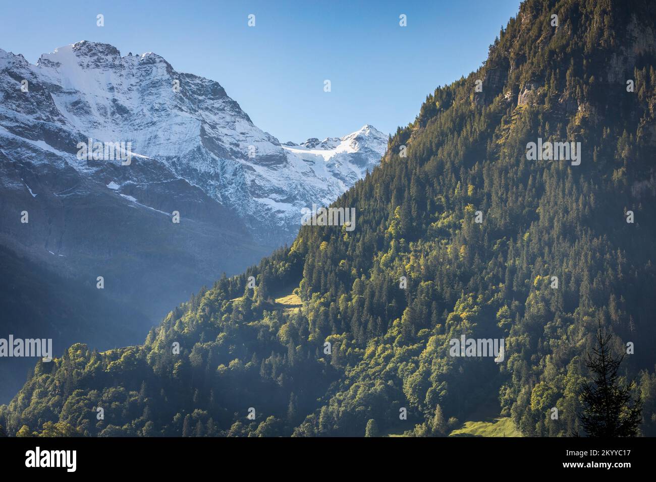 Dramatic landscape of swiss alps in upper Engadine, Graubunden, Switzerland Stock Photo