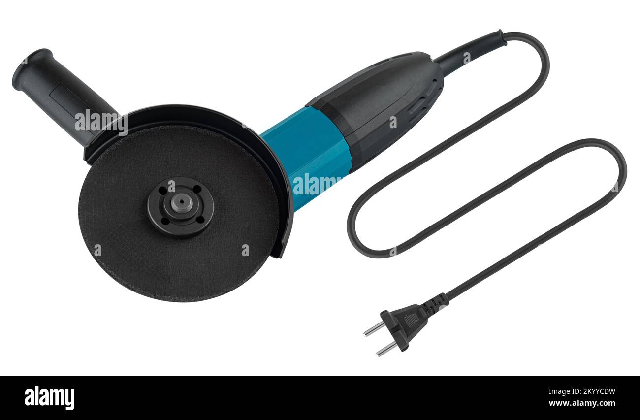 electric angle grinder, isolated on white background Stock Photo