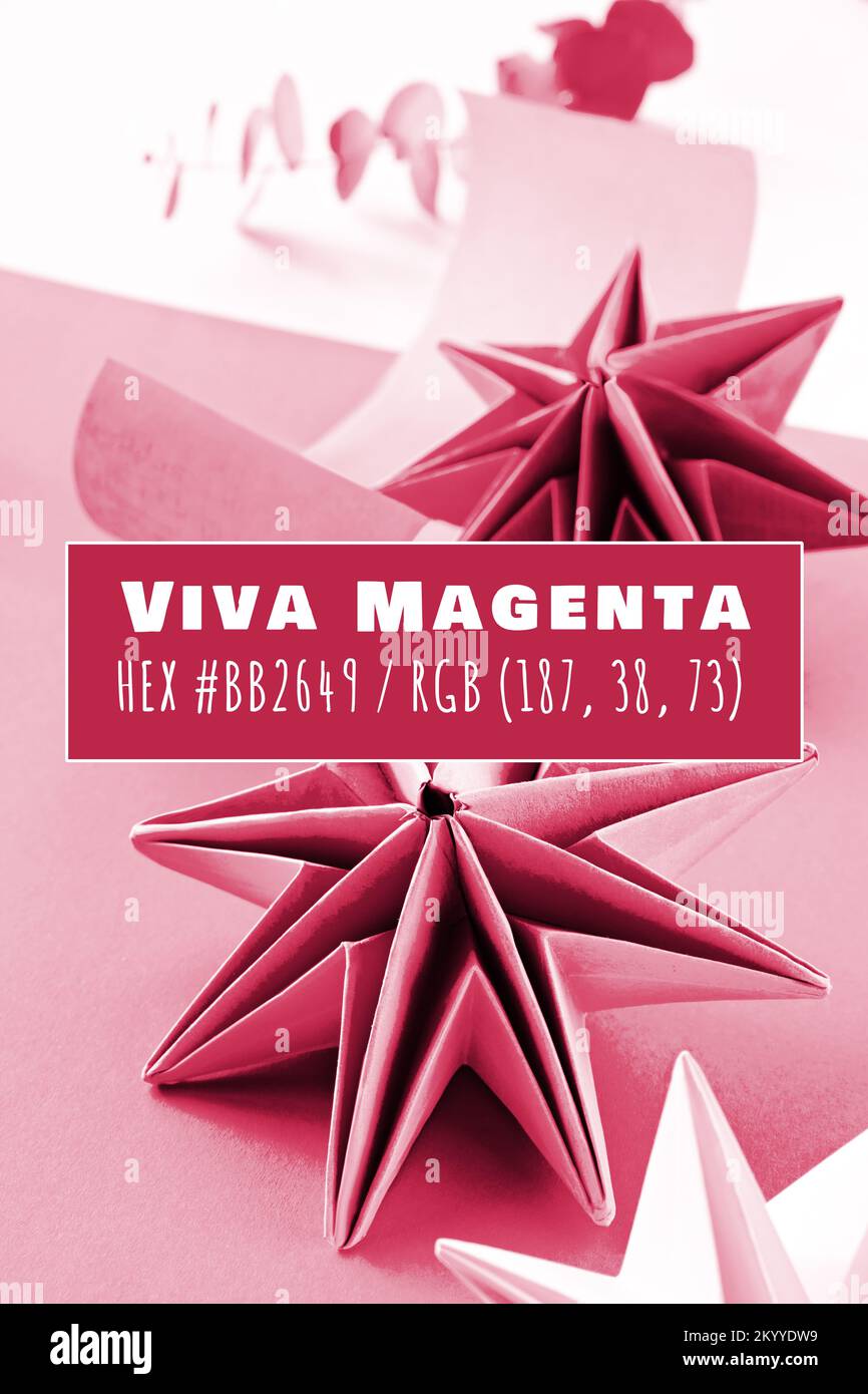 https://c8.alamy.com/comp/2KYYDW9/viva-magenta-color-of-the-year-2023-vibrant-origami-paper-stars-handmade-diy-christmas-decorations-self-made-xmas-stars-made-from-recycled-paper-2KYYDW9.jpg