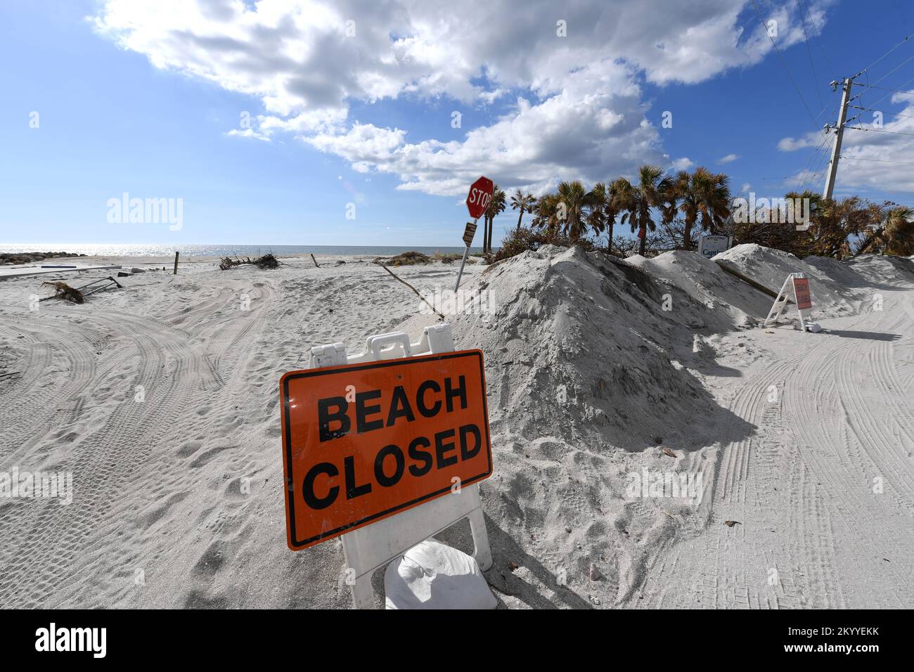 Captiva, FL, USAOctober 29, 2022Turner Beach at Blind Pass remains
