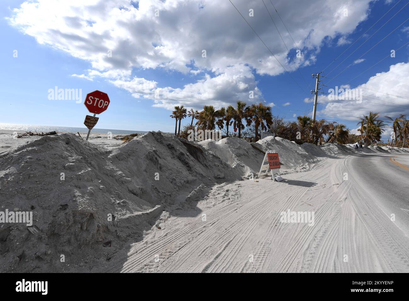 Captiva, FL, USAOctober 29, 2022Turner Beach at Blind Pass remains