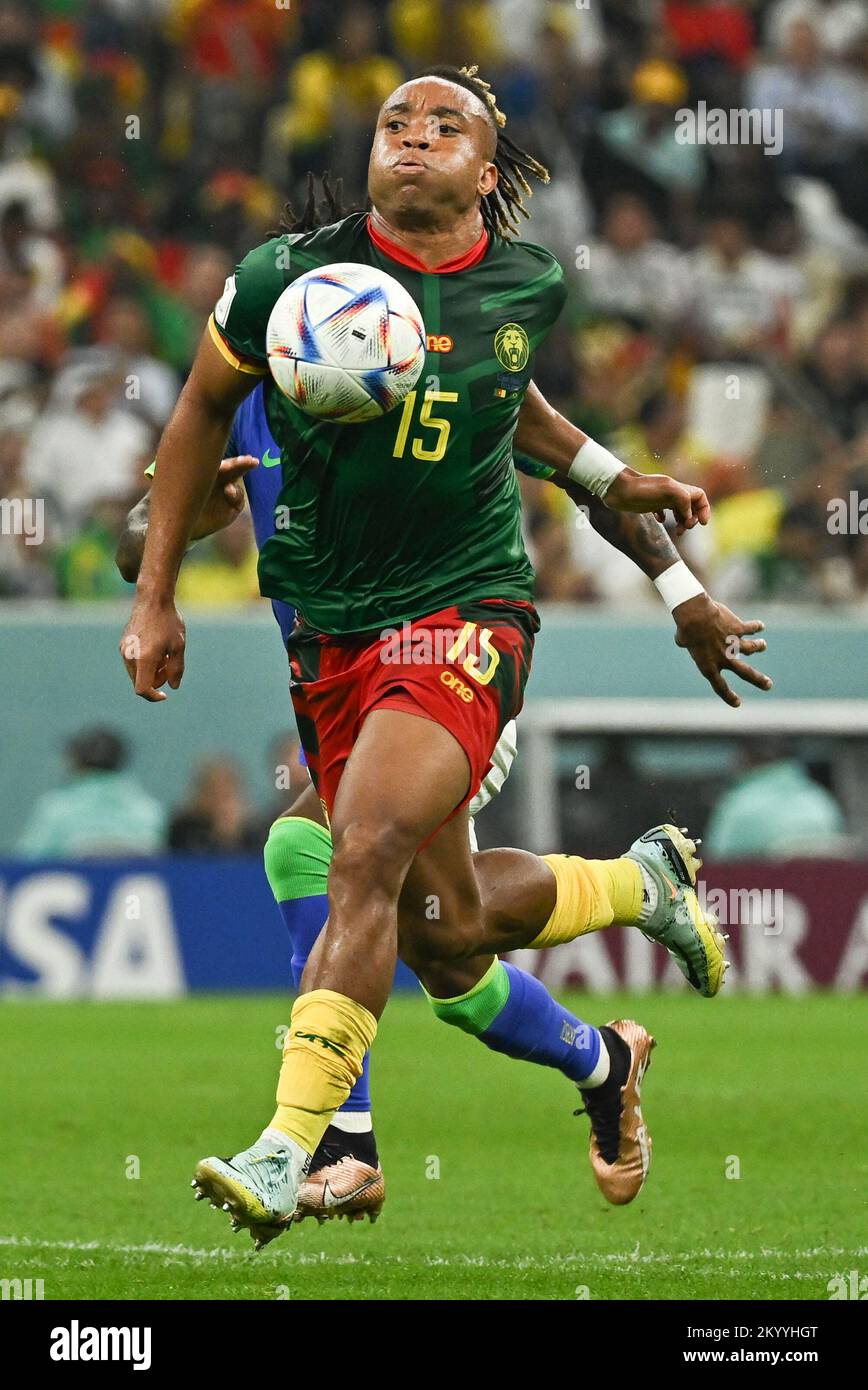 Doha, Qatar. 02nd Dec, 2022. Pierre Kunde of Cameroun during Cameroon v Brazil match of the Fifa World Cup Qatar 2022 at Lusail Stadium in Doha, Qatar on December 2, 2022. Photo by Laurent Zabulon/ABACAPRESS.COM Credit: Abaca Press/Alamy Live News Stock Photo