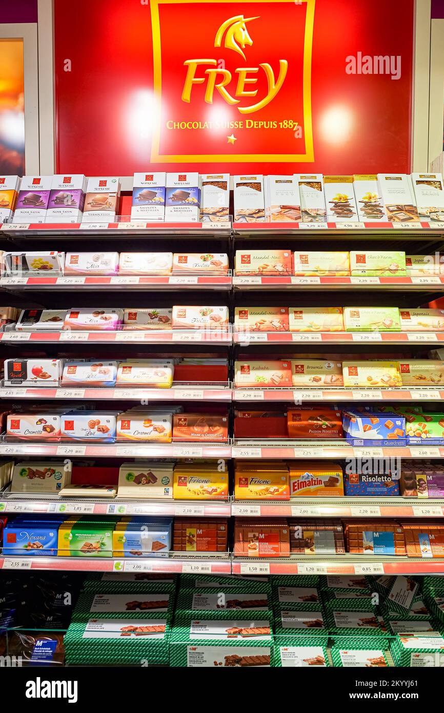 GENEVA, SWITZERLAND SEPTEMBER 18, 2015 interior of Migros