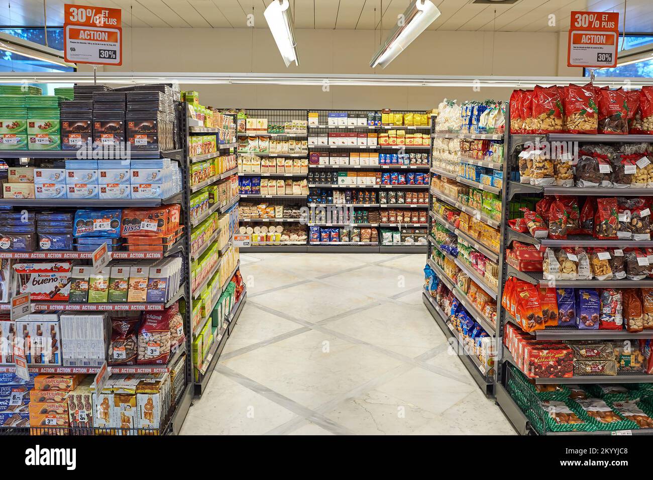 GENEVA, SWITZERLAND SEPTEMBER 19, 2015 interior of Migros