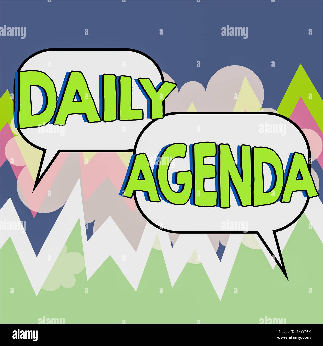 Text sign showing Daily Agenda. Conceptual photo To do list of items be discussed daily or at
