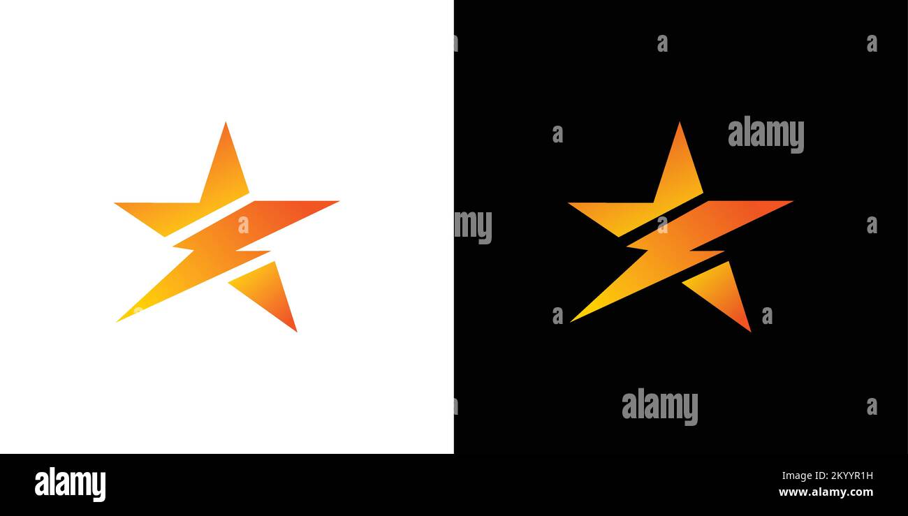 Modern and unique electric star logo design Stock Vector