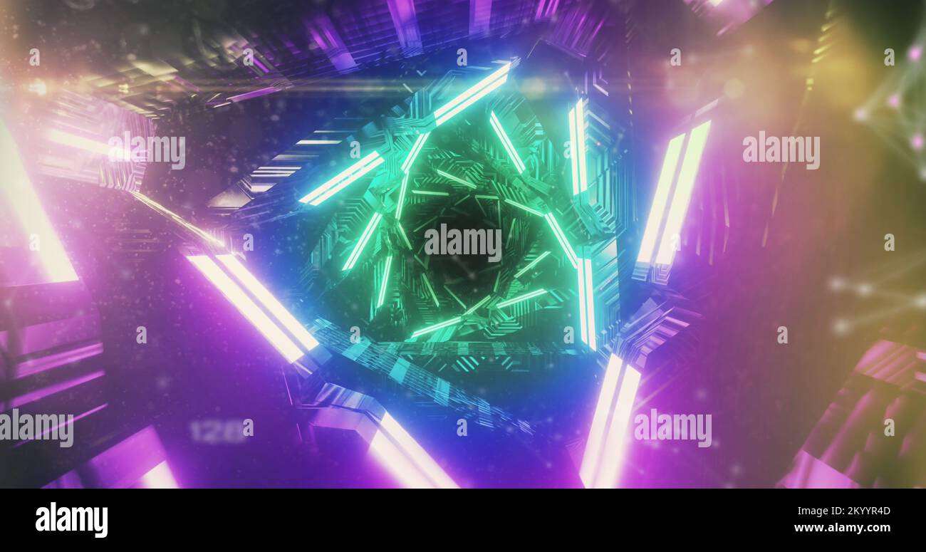 Flickering QR code against glowing tunnel Stock Photo Alamy