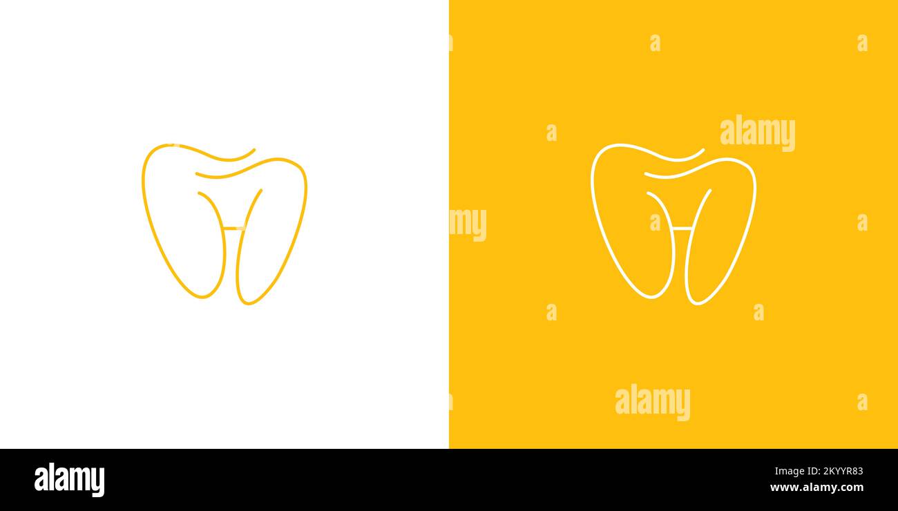 Simple and modern letter H initials dentist logo design Stock Vector
