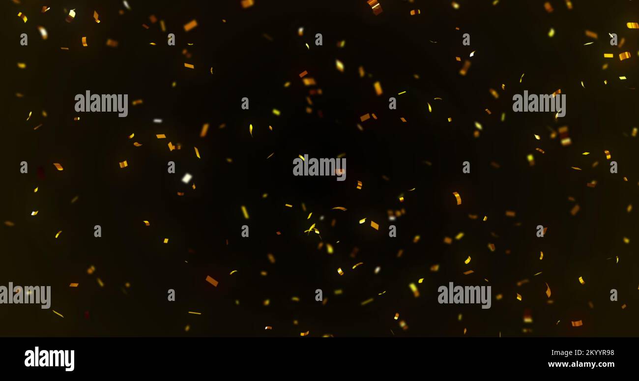 Image of confetti falling over black background Stock Photo - Alamy