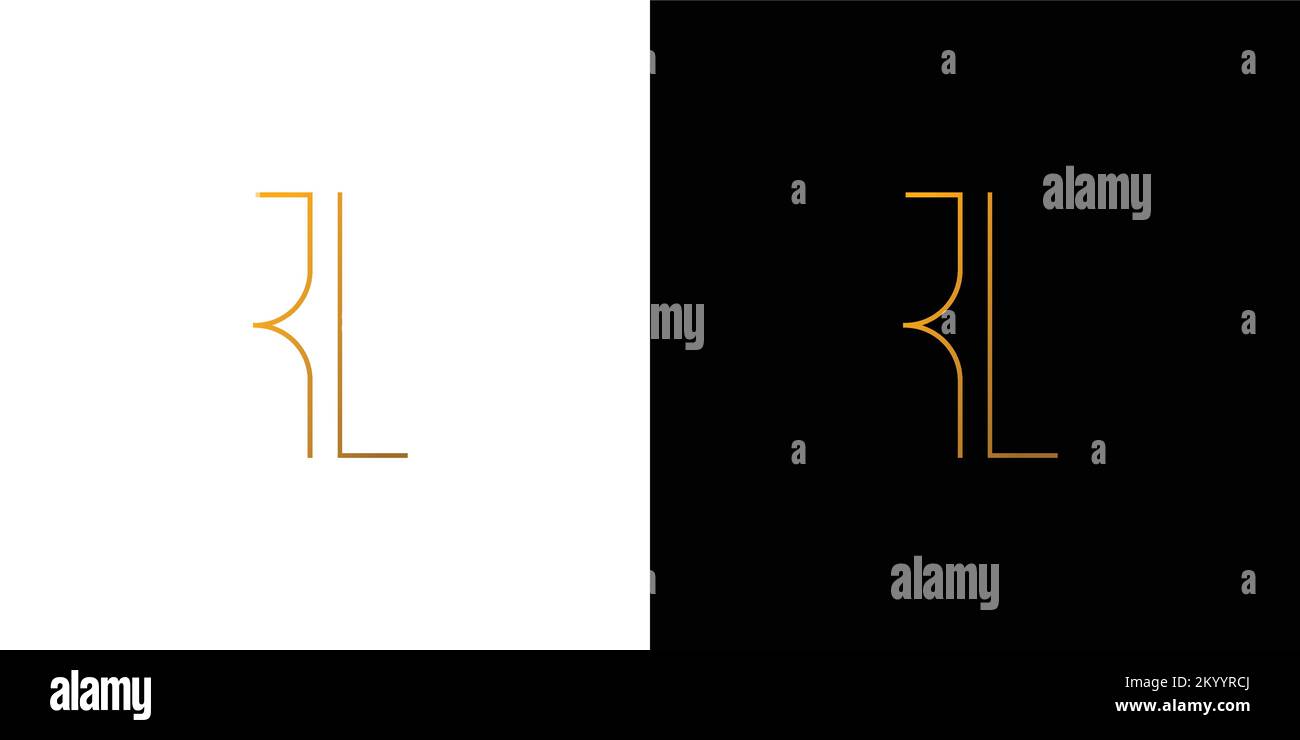 Simple and modern letter RL initials logo design Stock Vector