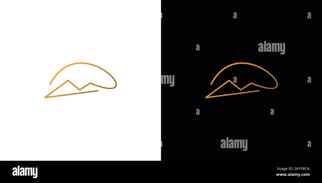 Mountain abstract logo design simple and modern Stock Vector