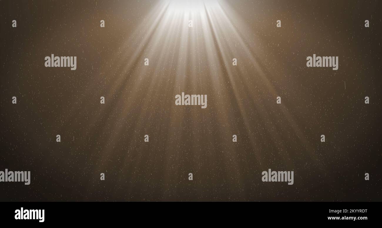 Image of falling confetti and light rays over black background Stock ...