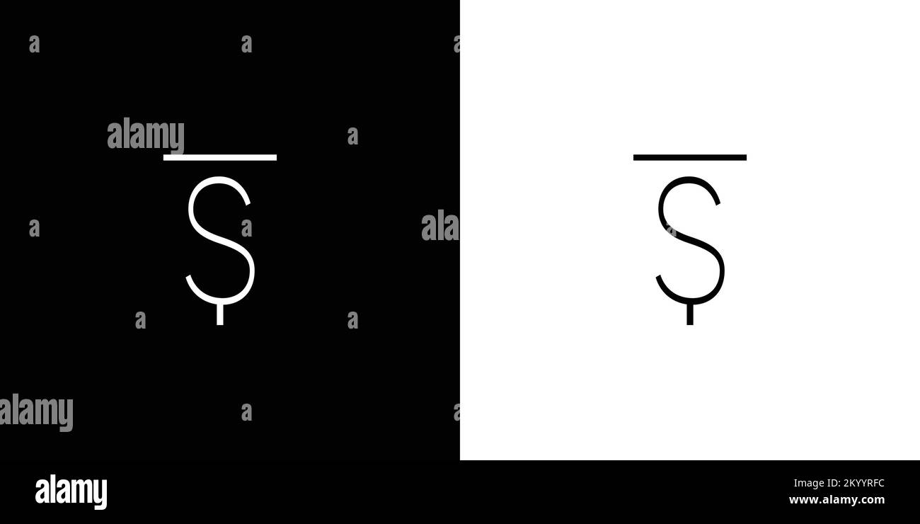 Simple and modern letter TS initials logo design Stock Vector