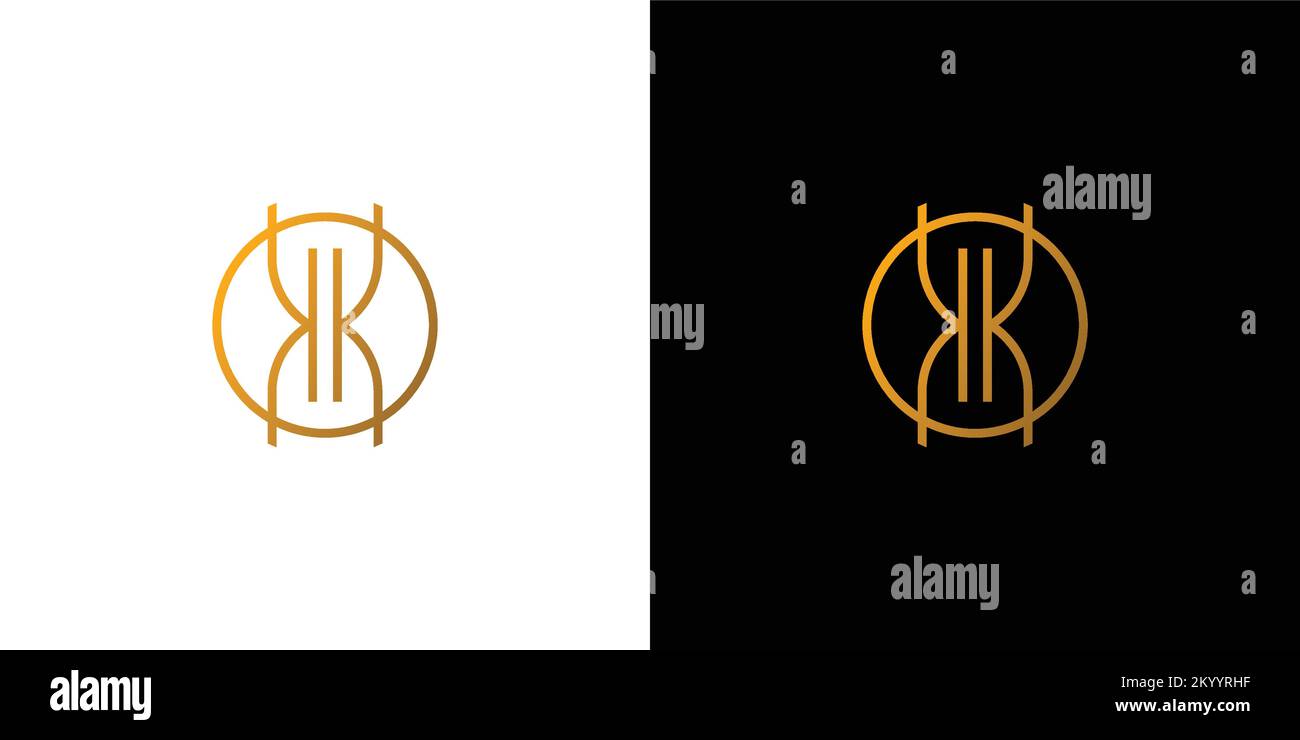 Simple and modern letter KK initials logo design 2 Stock Vector